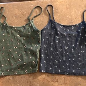 Floral Ribbed Tank Tops Set